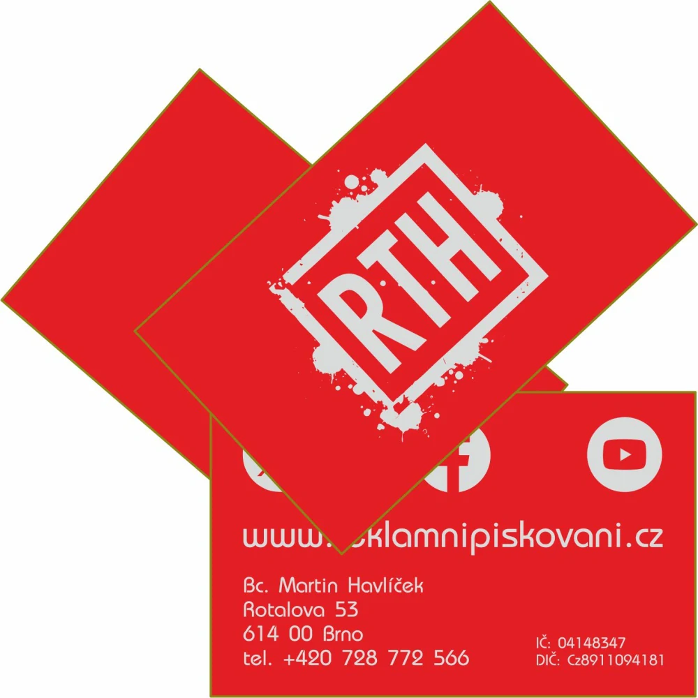 Kovová vizitka - červená