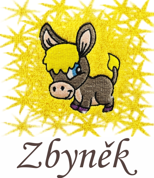Dětský ručník s výšivkou a jménem QUALITY 400 g/m2 - OSLÍK NEZBEDA