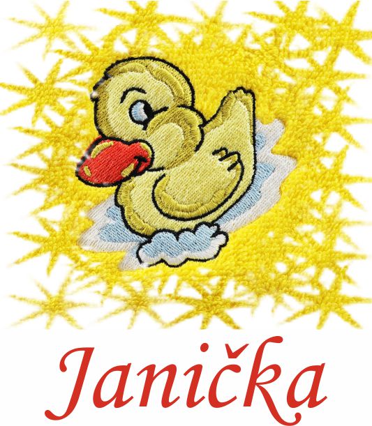 Dětský ručník s výšivkou a jménem QUALITY 400 g/m2 - KAČENKA