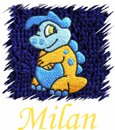 Dětský ručník s výšivkou a jménem - COOL DINO typ 2