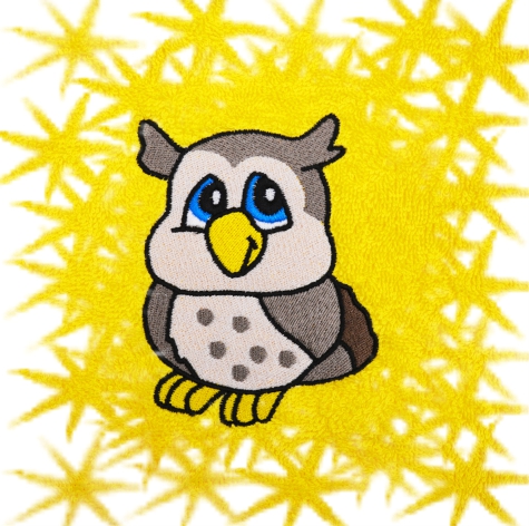 Dětský ručník s výšivkou - SOVIČKA typ 2