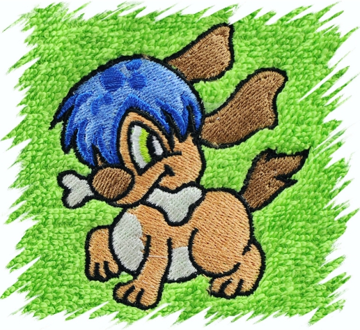 Dětský ručník s výšivkou - PEJSEK S KOSTÍ typ 2