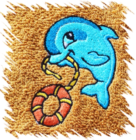 Dětský ručník s výšivkou - DELFÍNEK typ 2