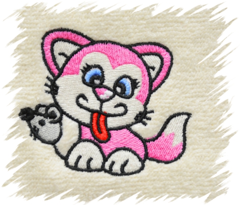 Dětský ručník s výšivkou - KOČIČKA S MYŠÍ typ 2