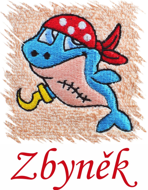 Dětský ručník s výšivkou a jménem - PIRÁT typ 2