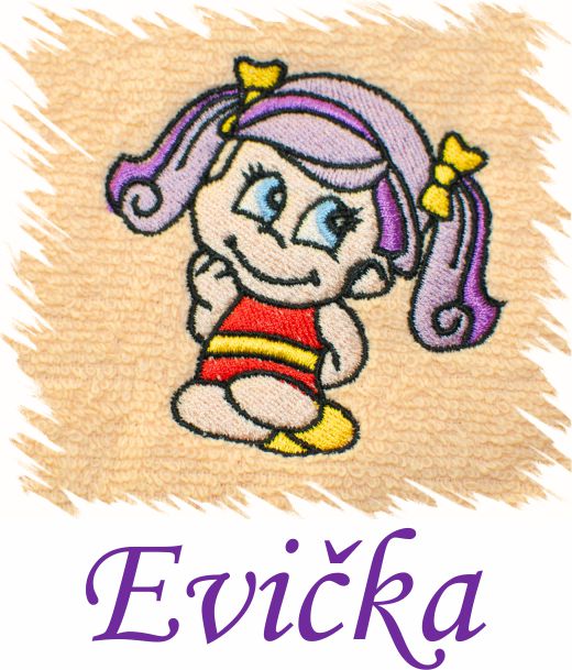 Dětský ručník s výšivkou a jménem - HOLČIČKA typ 2