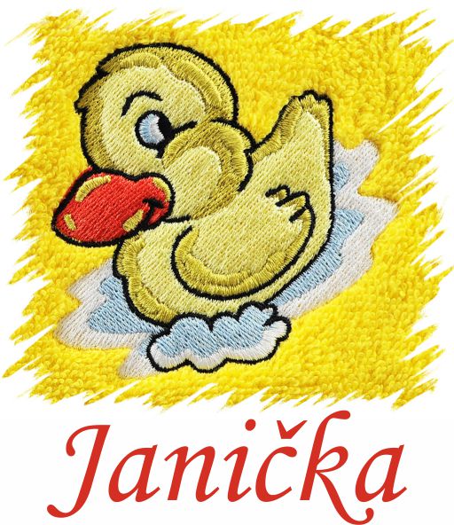 Dětský ručník s výšivkou a jménem - KAČENKA typ 2