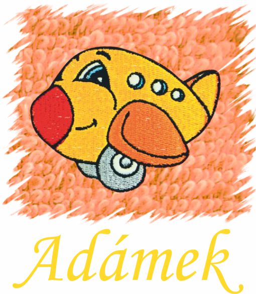 Dětský ručník s výšivkou a jménem - LETADLO typ 4
