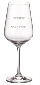 Sklenice s textem - BE HAPPY