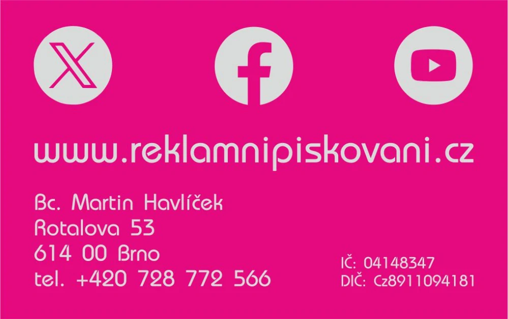 Kovová vizitka - magenta