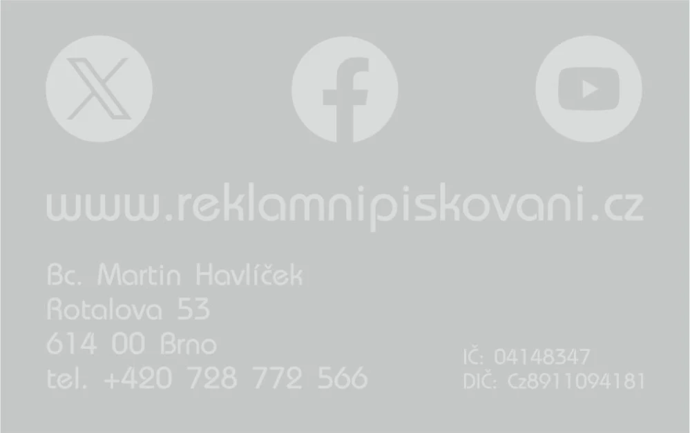 Kovová vizitka - stříbrná