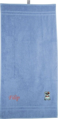 Dětská osuška s výšivkou a jménem QUALITY 400 g/m2 - BULLDOG