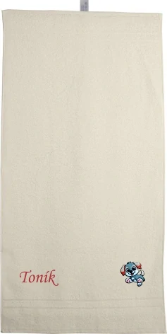 Dětská osuška s výšivkou a jménem QUALITY 400 g/m2 - HRAVÝ PES