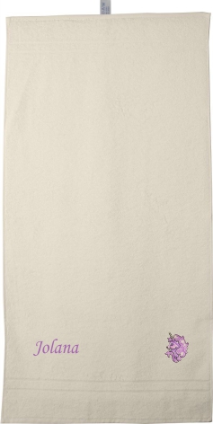 Dětská osuška s výšivkou a jménem QUALITY 400 g/m2 - JEDNOROŽEC