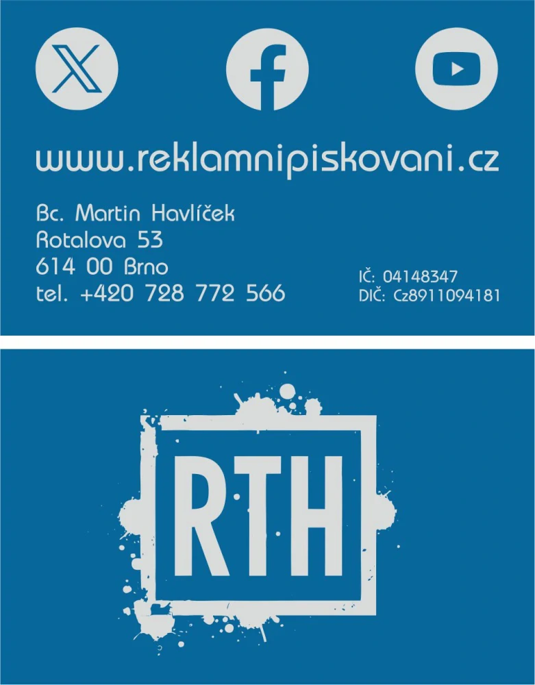 Kovová vizitka - modrá