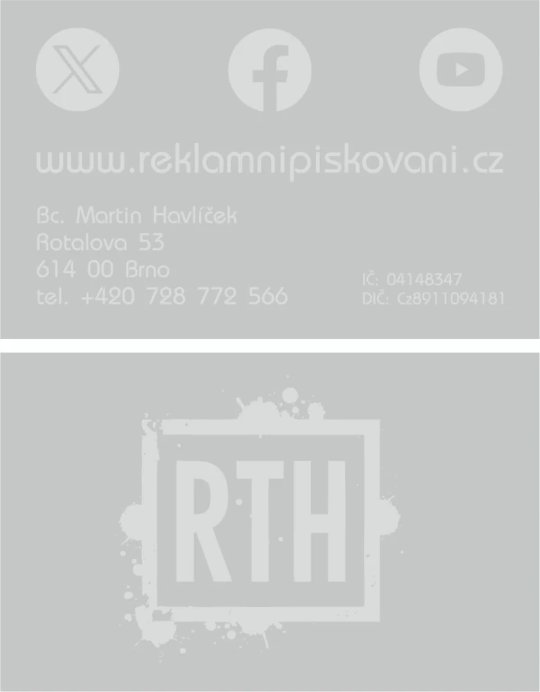 Kovová vizitka - stříbrná