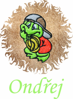 Dětská osuška s výšivkou a jménem QUALITY 400 g/m2 - ŽABÁK