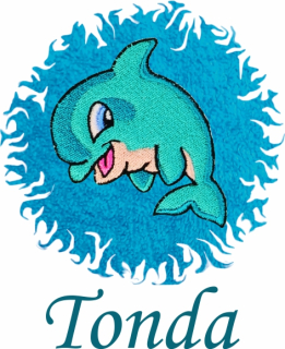 Dětská osuška s výšivkou a jménem QUALITY 400 g/m2 - DELFÍN