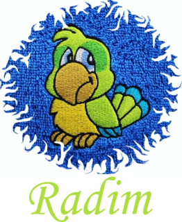 Dětská osuška s výšivkou a jménem QUALITY 400 g/m2 - PAPOUŠEK