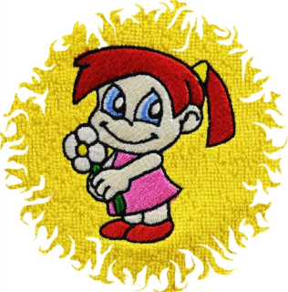 Dětská osuška s výšivkou QUALITY 400 g/m2 - HOLČIČKA S KYTIČKOU